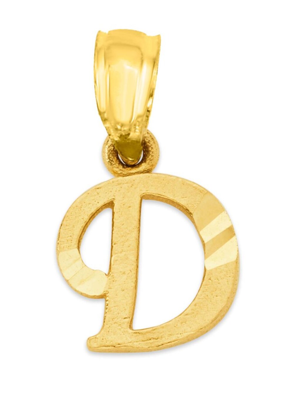 Solid 14k Gold Letter D Pendant - Personalized Initial Jewelry Gift for Necklace